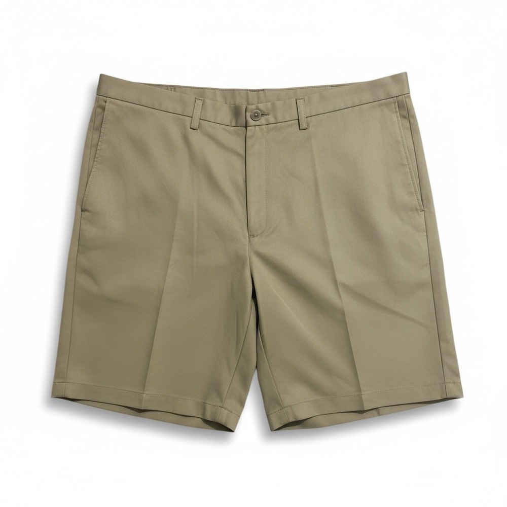 Haggar Cool 18 Gab‎ Mens 44 Khaki Tan Expandable Waist Golf Shorts 41154529848